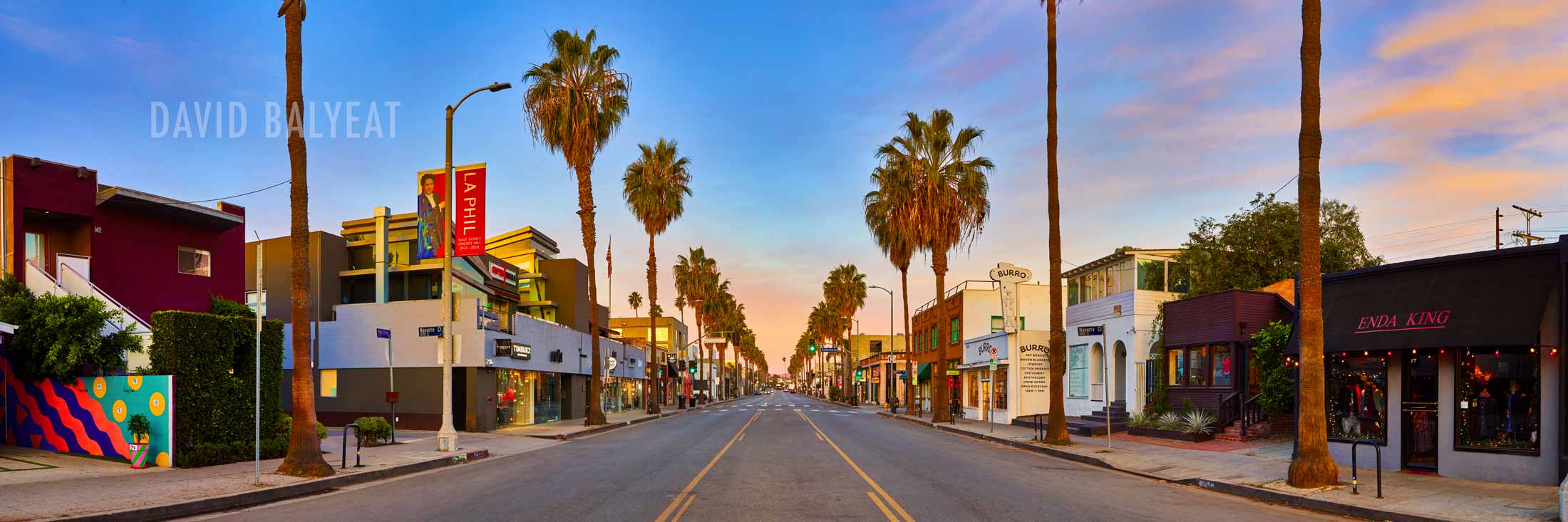 Abbot Kinney Venice Beach California sunrise panoramic professional cityscape photography