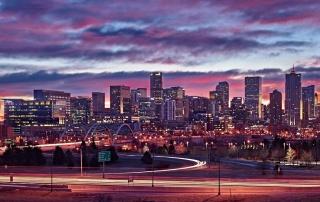 Denver skyline panoramic high definition HD professional landscape photography