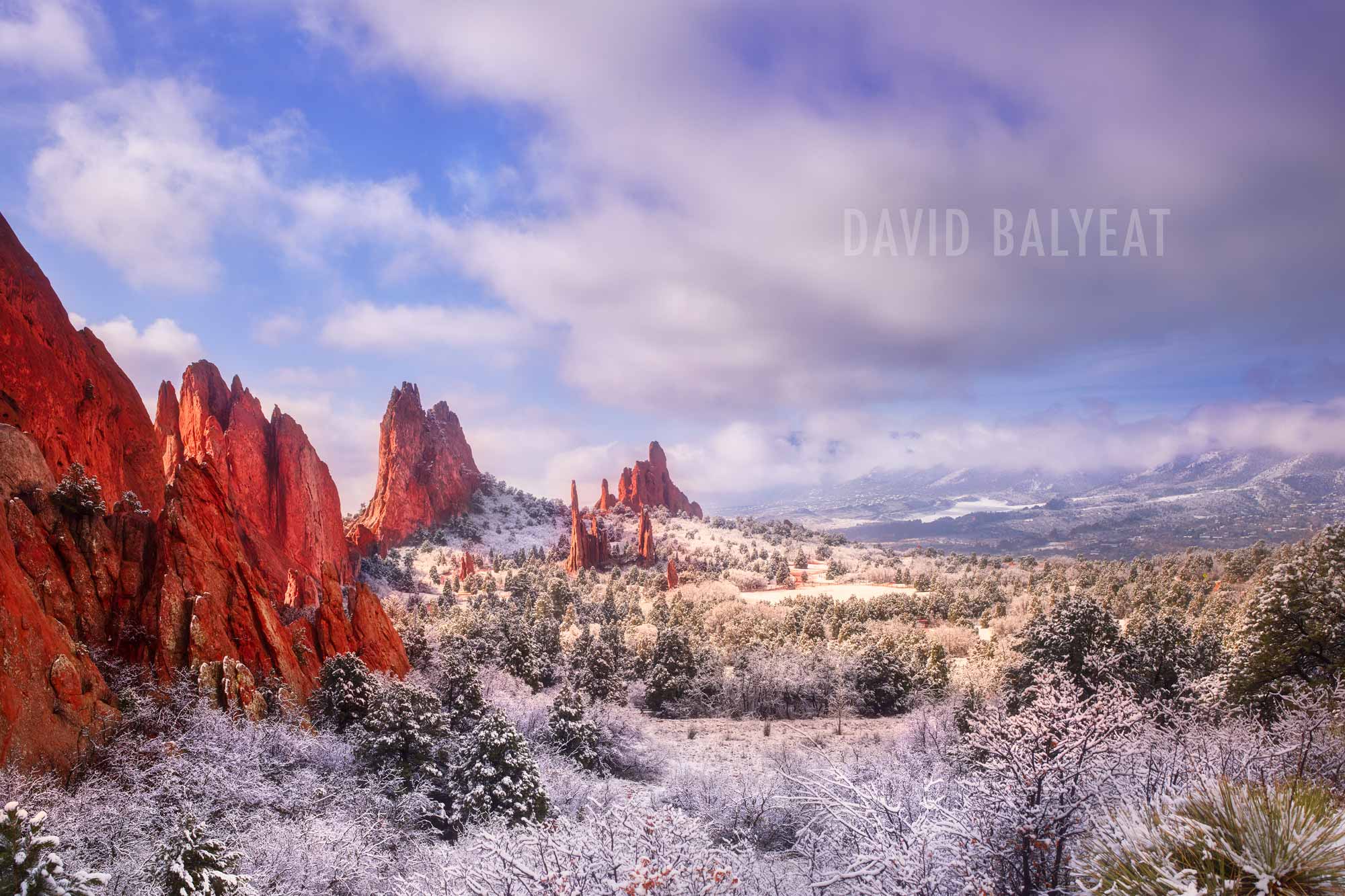 Garden of the Gods Cathedral Valley Winter Snow photography