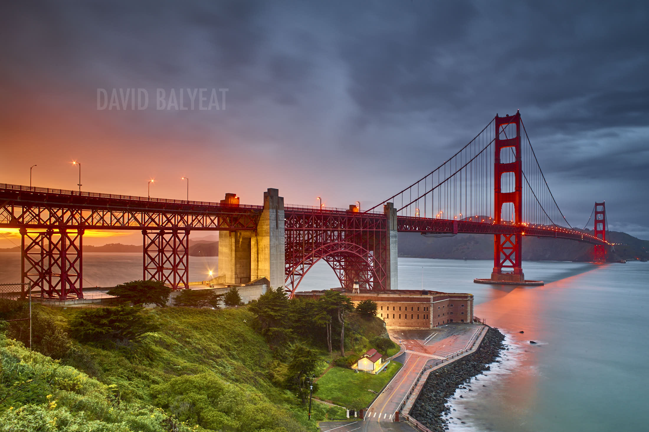 Golden Gate Bridge and San Francisco Bay at Sunset