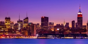 Hoboken New Jersey Midtown Manhattan skyline views over Hudson River high-definition HD professional landscape photography